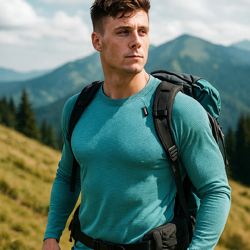 TERMOVEL Mintové pánske termo tričko z modalu 66801182