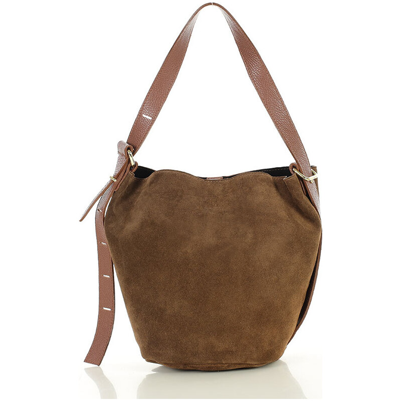 MARCO MAZZINI Hnedá dámska kožená shopper kabelka (s292b) 66801204