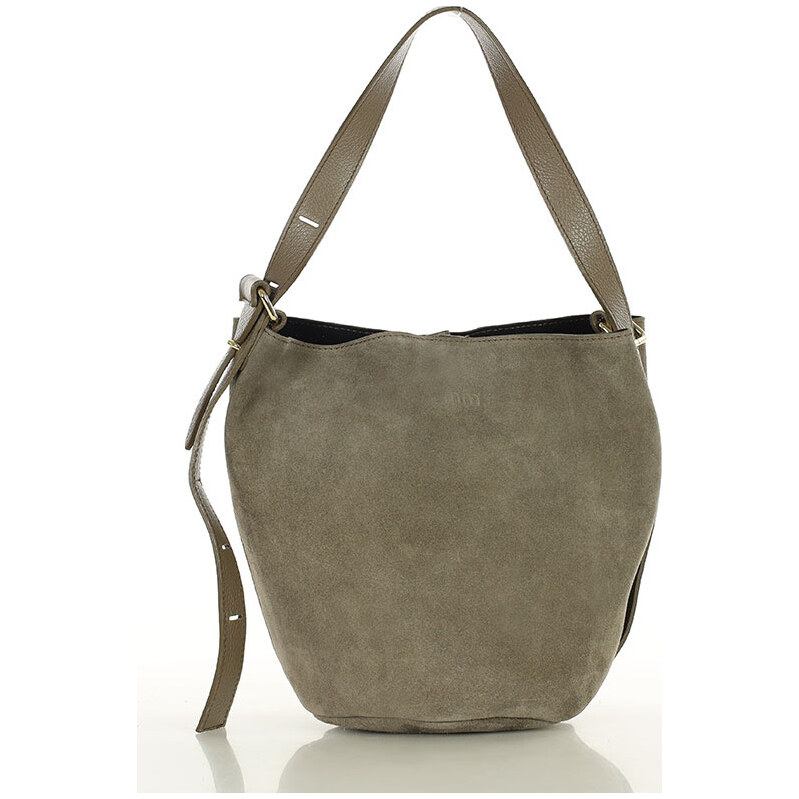 MARCO MAZZINI Béžová taupe dámska kožená shopper kabelka (s292c) 66801206