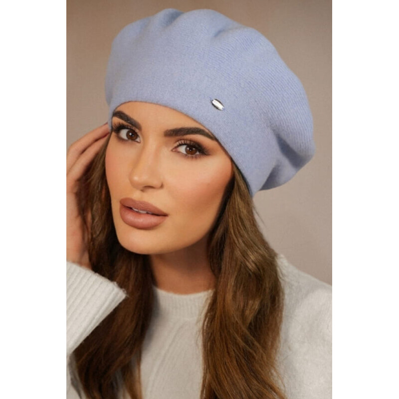 Kamea Blankytne modrá elegantná dámska baretka na zimu Kiang, Farba 66799050