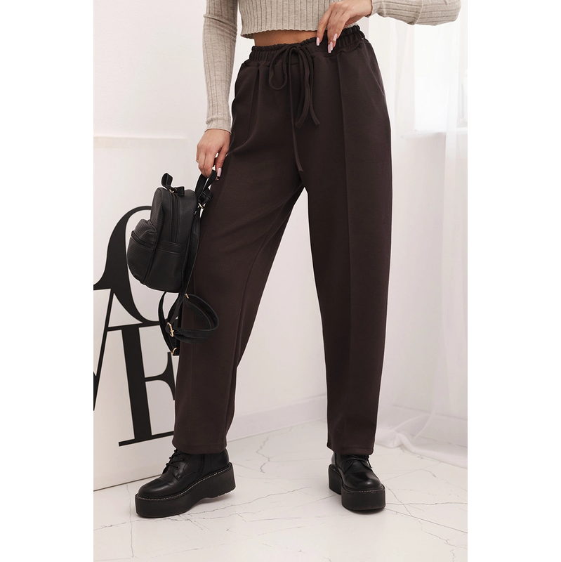 Kesi Elegantné dámske nohavice s vysokým pásom a zaväzovaním v páse 68161361