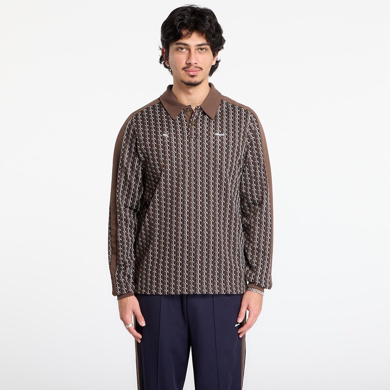 Tričko Puma x JJJJOUND T7 Longsleeve Polo Chocolate L 66804862