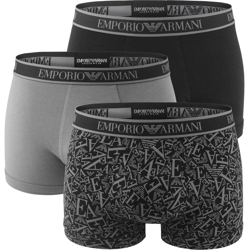 EMPORIO ARMANI - boxerky 3PACK stretch cotton iconic Armani logo shade 66804729