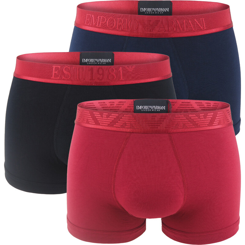 EMPORIO ARMANI - boxerky 3PACK organic stretch cotton essential tonal 66804736