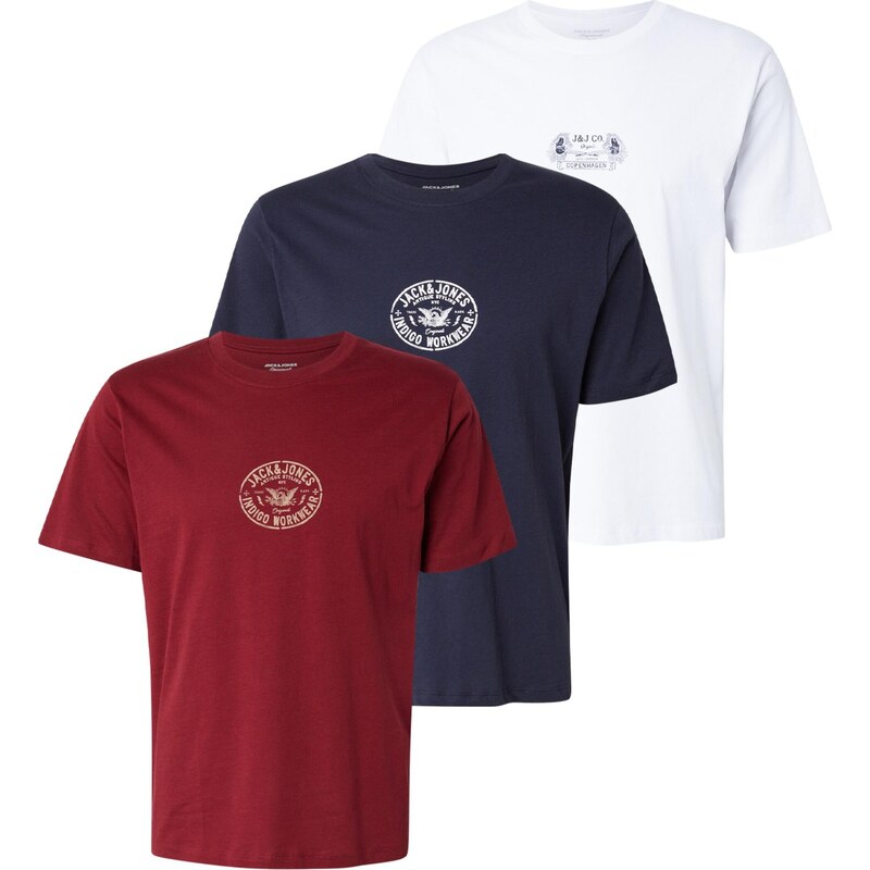 JACK & JONES Tričko JORRETRO námornícka modrá / červená / biela 66039151
