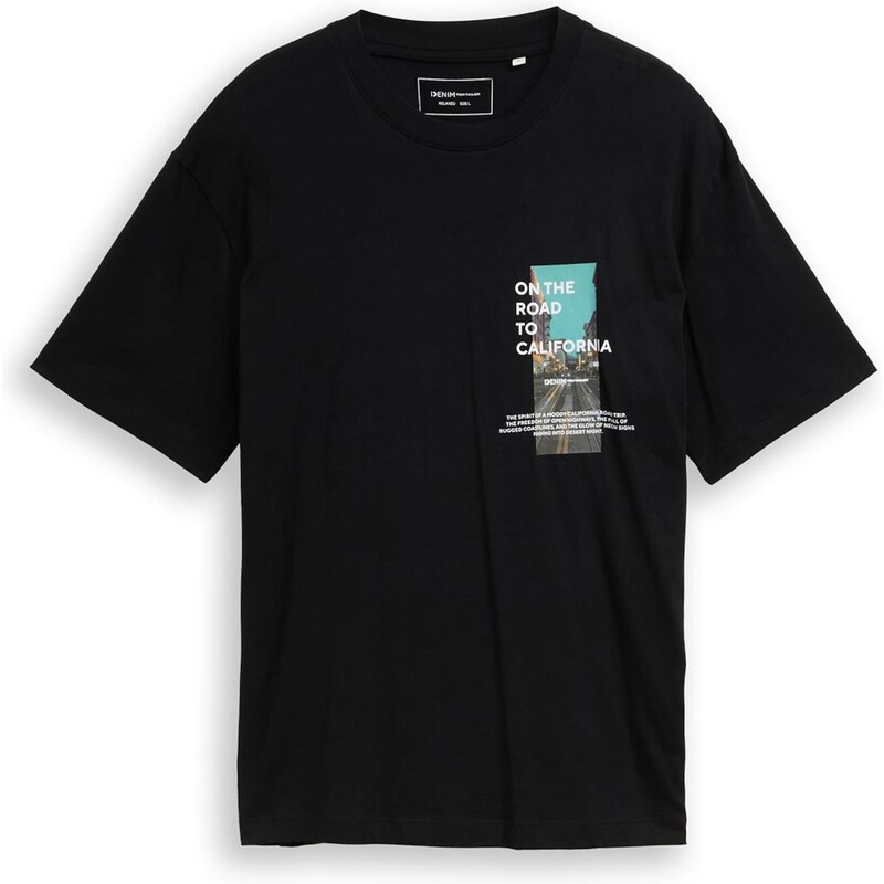 TOM TAILOR DENIM Tričko tyrkysová / tmavosivá / čierna / biela 66807863