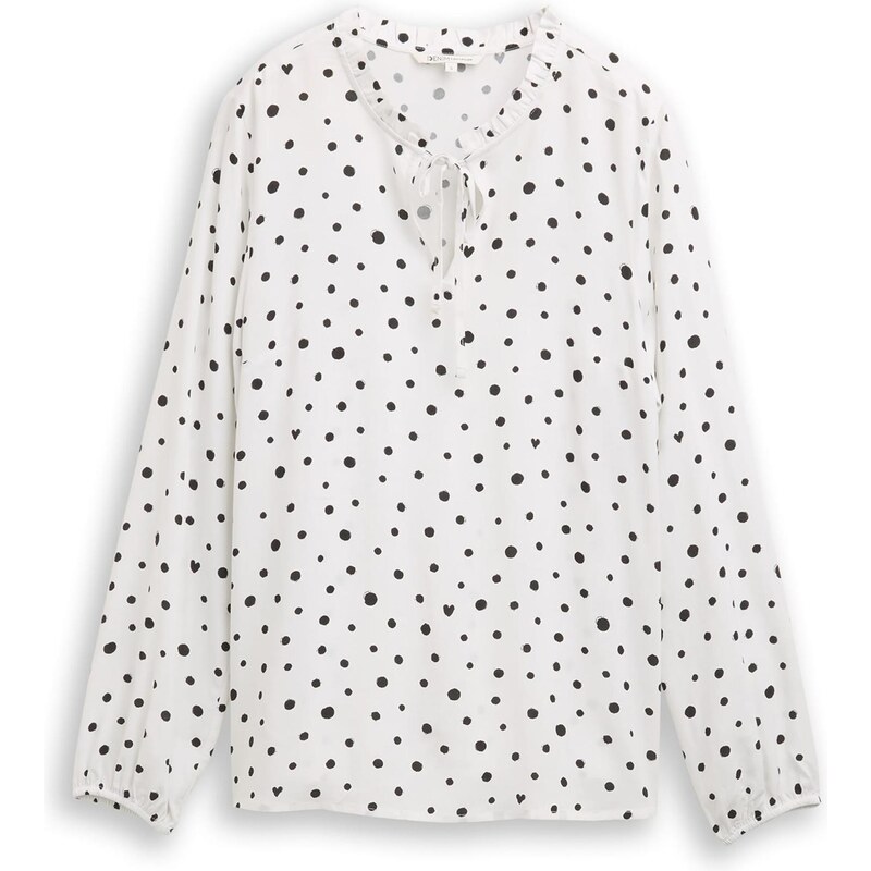 TOM TAILOR DENIM Blúzka čierna / biela 66807860