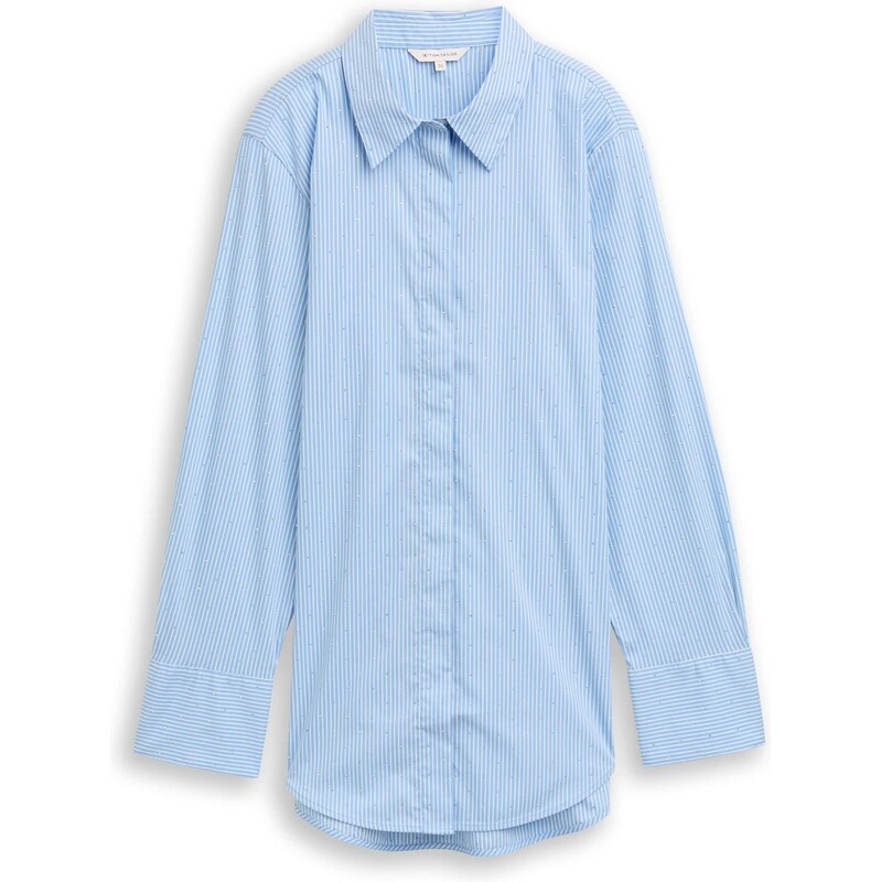 TOM TAILOR Blúzka svetlomodrá / biela 66807874