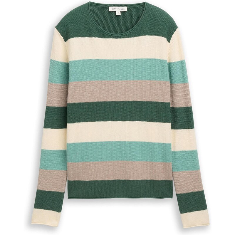 TOM TAILOR Sveter tyrkysová / tmavošedá / tmavozelená / vaječná 66809130