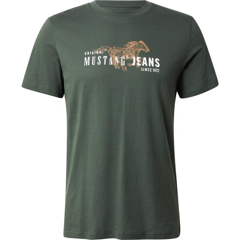 MUSTANG Tričko AUSTIN zelená / oranžová / biela 66809309