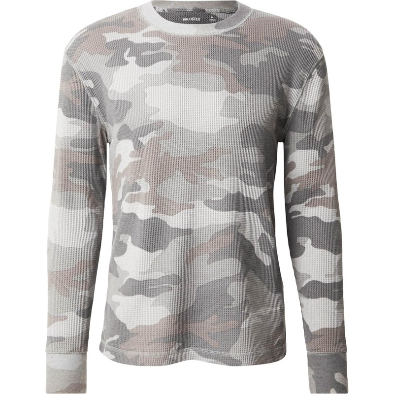 HOLLISTER Tričko hnedá / sivá / svetlosivá 66809317