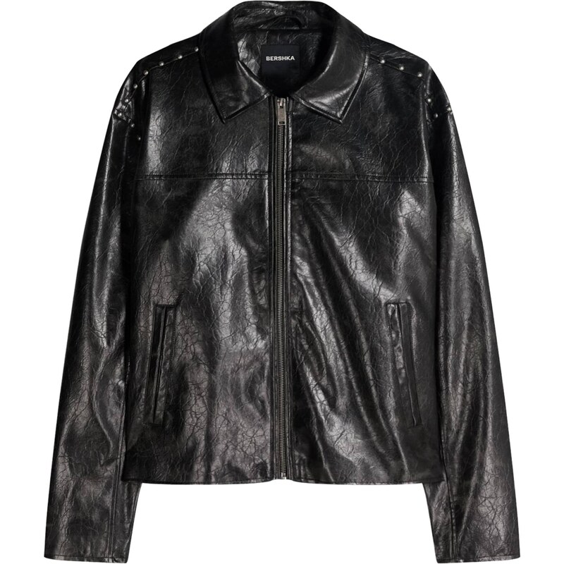 Bershka Prechodná bunda čierna 66809354