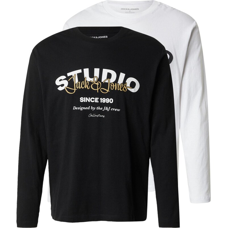 JACK & JONES Tričko JJYUKI béžová / čierna / biela 66809419