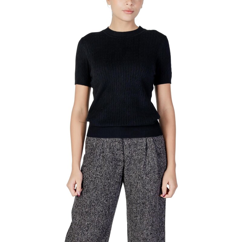 Choral Čierny dámsky sveter s krátkym rukávom 66813942