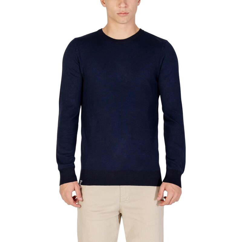 Yos Pánsky modrý sveter s okrúhlym výstrihom 66813965