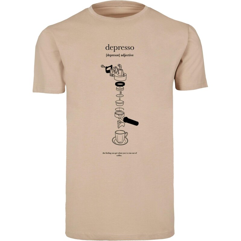 Mister Tee Tričko Depresso piesková / čierna 67368580