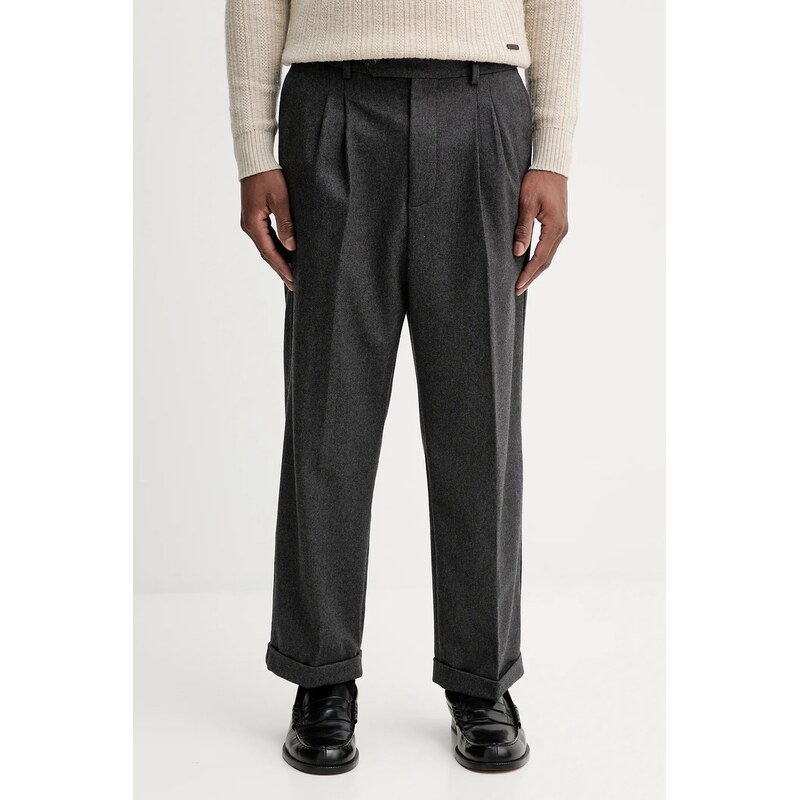 Nohavice s prímesou vlny Drôle de Monsieur Le Pantalon Plis Cropped 66596731