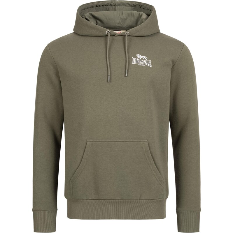 LONSDALE Mikina Talmine tmavozelená / biela 67631222
