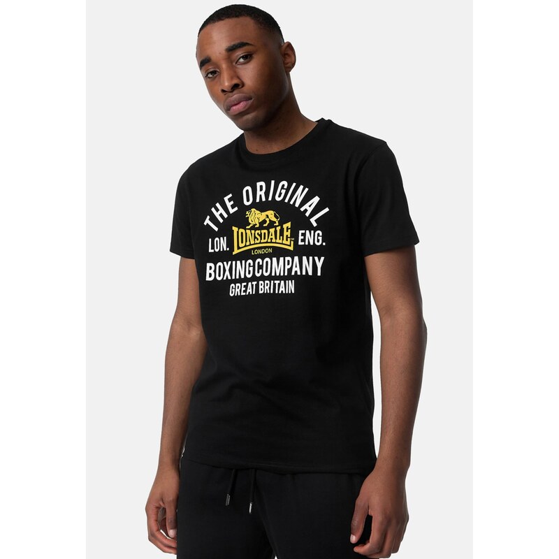 LONSDALE Tričko Cloghfin žltá / čierna / biela 67499040