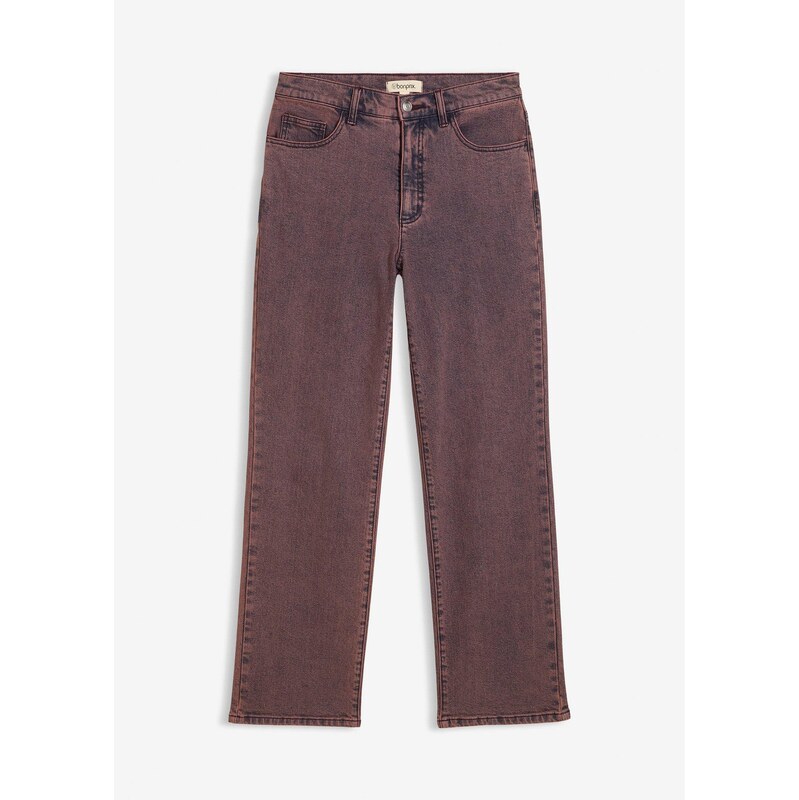 bonprix Twillové nohavice, Acid Wash, farba hnedá 66814718