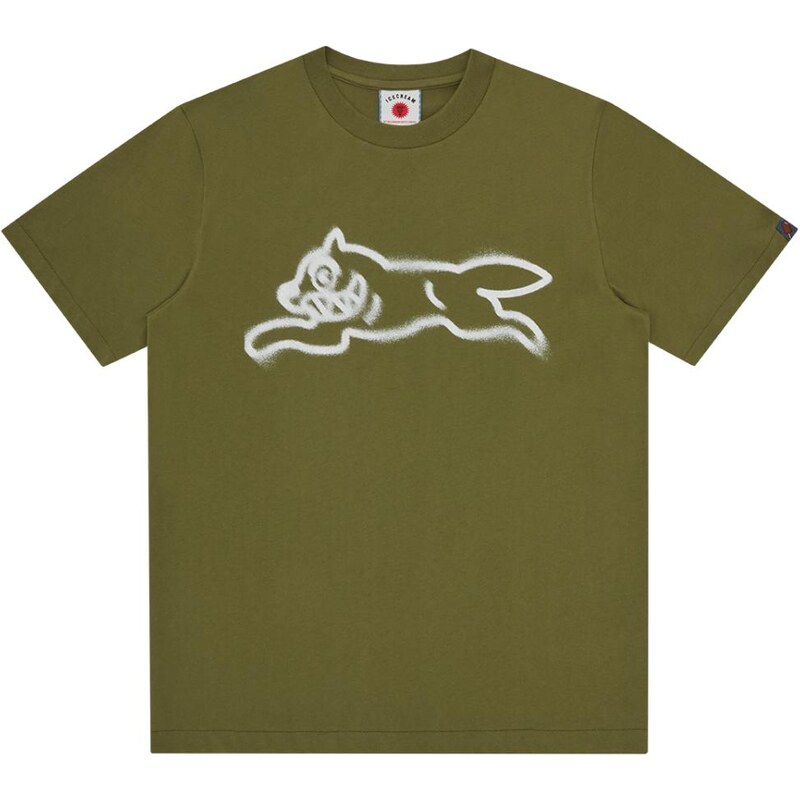 ICECREAM Spray Paint Running Dog Tee Green - Pánske - Tričko ICECREAM 66814844