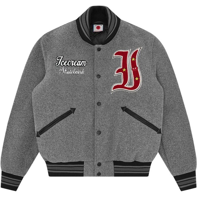 ICECREAM Mascot Varsity Jacket - Pánske - Bunda ICECREAM - Sivé - 66814855