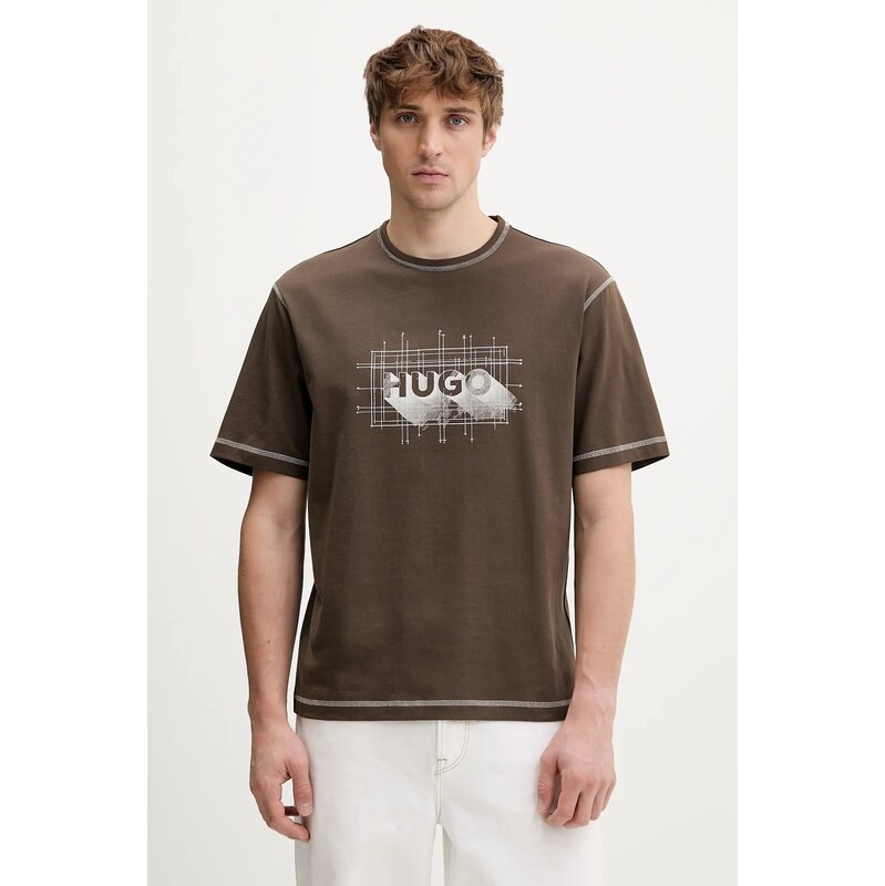 Bavlnené tričko Hugo Blue Nothal 66817324