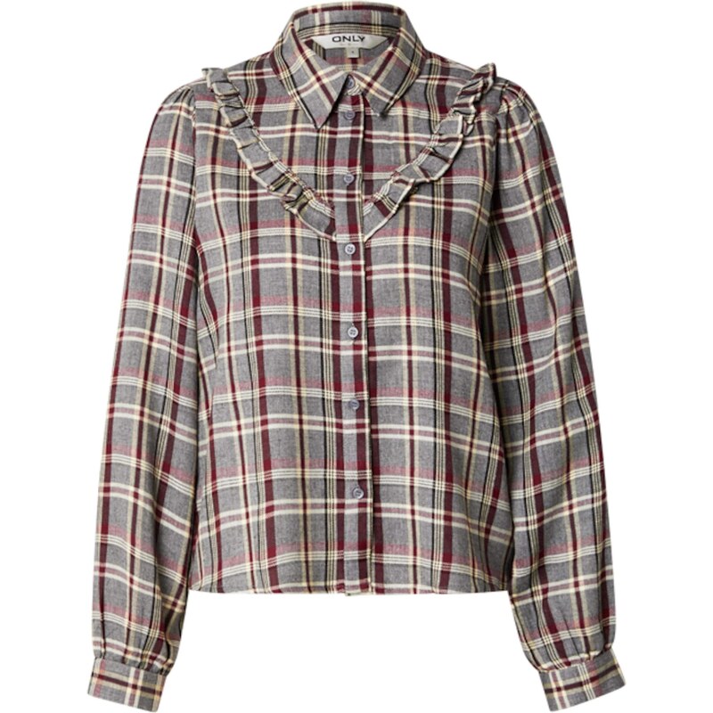 ONLY Blúzka ONLEVIA CHECK antracitová / hrdzavo červená / biela 65895485