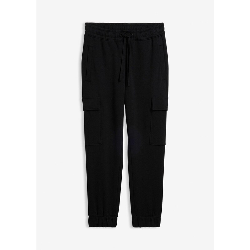 bonprix Tepláky s kapsáčovými vreckami, Loose Fit, farba čierna 48386635