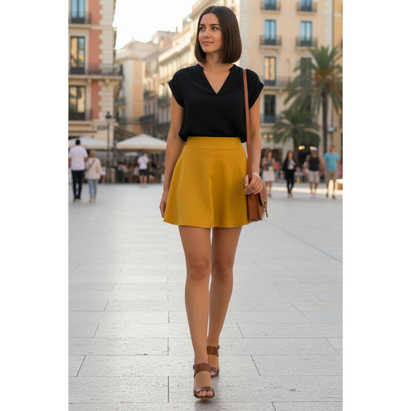 Glara Dámska áčková mini sukňa 66819762