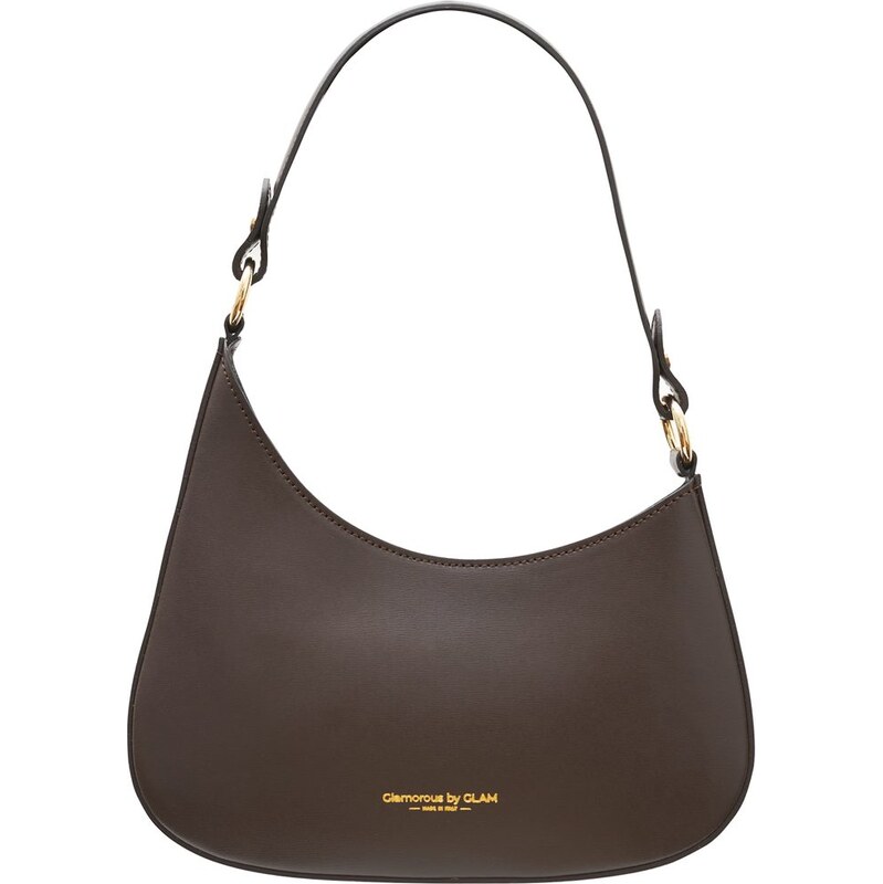 Glamorous by GLAM Kožená kabelka ražená tmavě hnědá 66820781