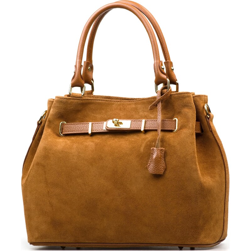 Blaire Kožená kabelka Paola koňakovo hnedá 66820841