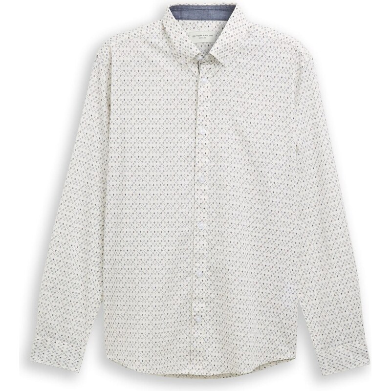 TOM TAILOR Košeľa námornícka modrá / čokoládová / biela 66330356