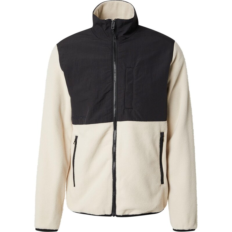 JACK & JONES Flisová bunda JWHMARVIN béžová / čierna 66834040