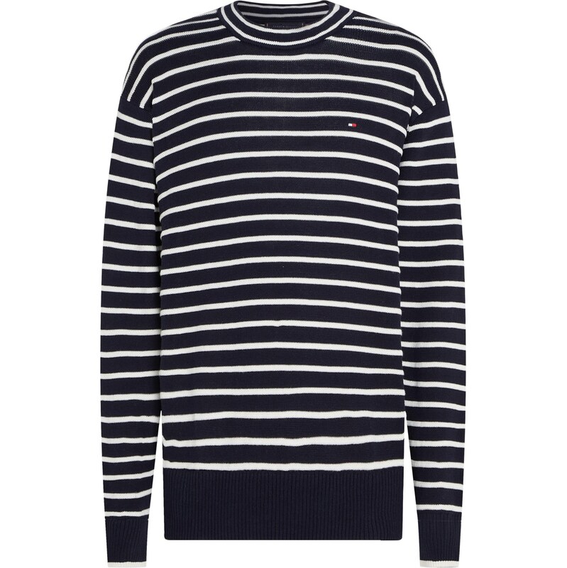 TOMMY HILFIGER Sveter Breton tmavomodrá / biela 66834117