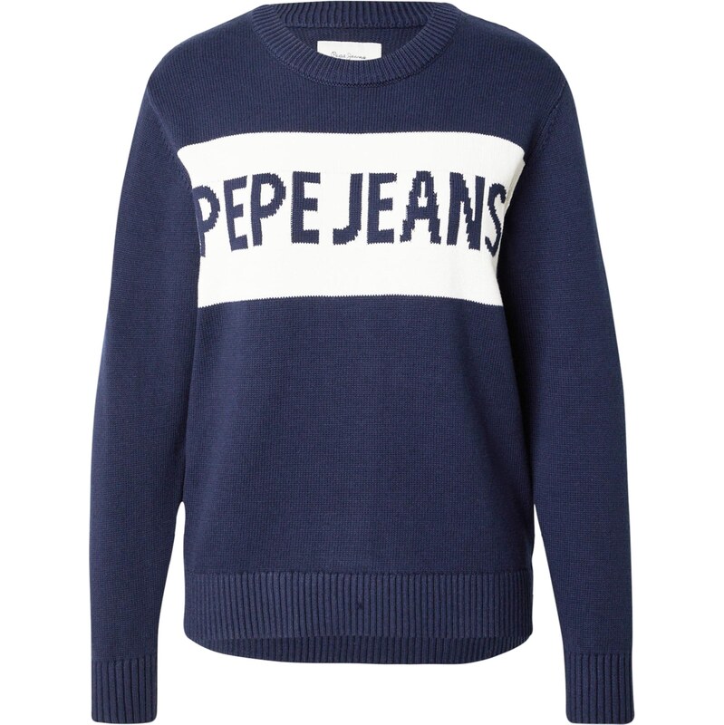 Pepe Jeans Sveter NTARSIA námornícka modrá / biela 66834913