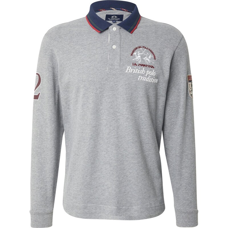 La Martina Tričko námornícka modrá / sivá melírovaná / biela 66835286