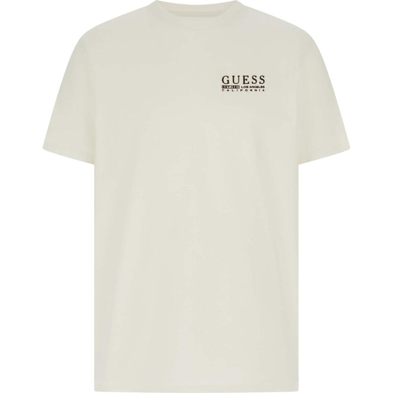 GUESS Tričko CALI tmavohnedá / biela 66835558