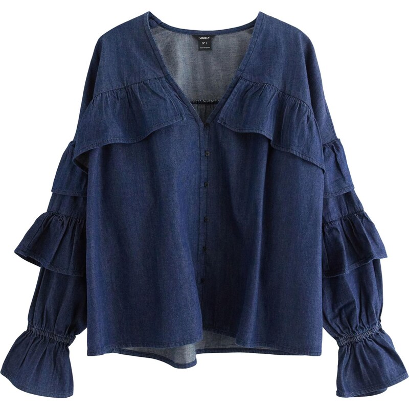 Lindex Blúzka Dino modrá denim 66835564