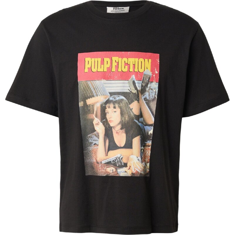 JACK & JONES Tričko JORPULP FICTION citrónová / sivá / krvavo červená 66835594