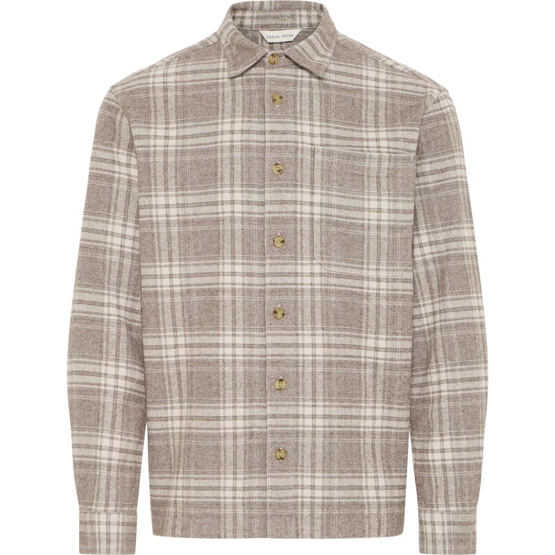 Casual Friday Košeľa CFLOTUS svetlohnedá / biela 66835638