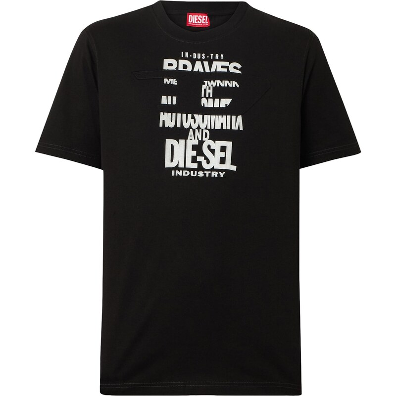 DIESEL Tričko T-ADJUST-V9 čierna / biela 66835648