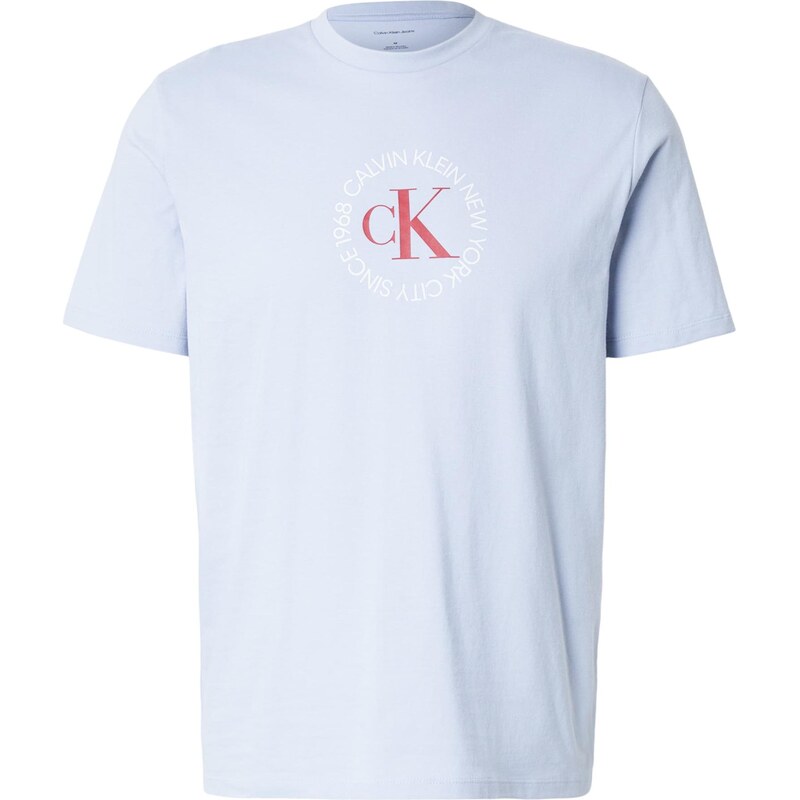 Calvin Klein Jeans Tričko pastelovo fialová / tmavočervená / biela 66835684