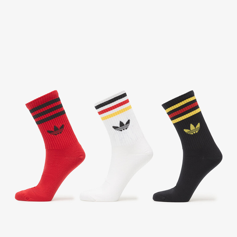 adidas Originals Ponožky adidas 3S Crew Sock 3P White/ Better Scarlet/ 66840747