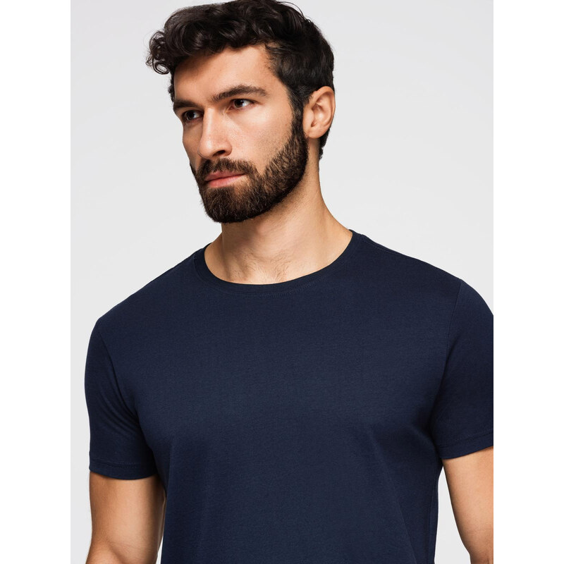 Ombre Classic BASIC mens cotton T-shirt - navy blue 64793246