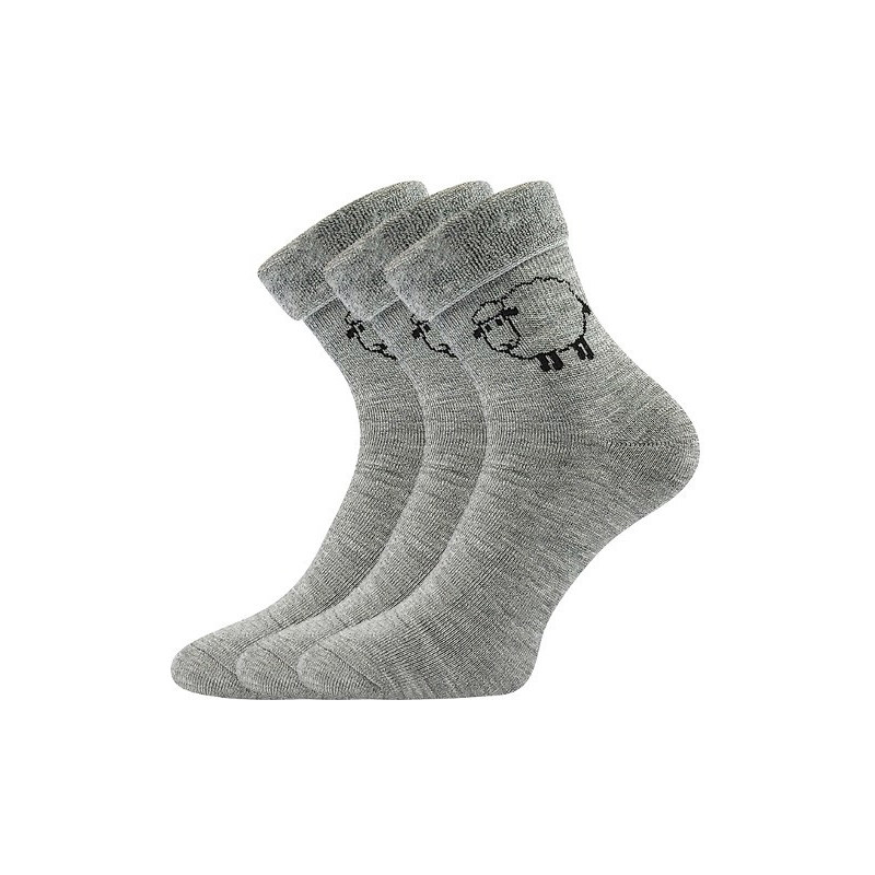 3PACK ponožky Boma vlnené sivé (Ovečkana) 66840271