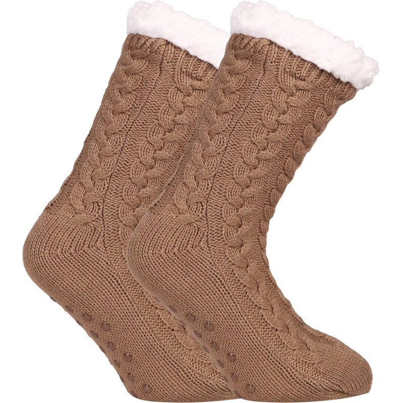 Teplé ponožky Gianvaglia hnedé (1565) 66840279