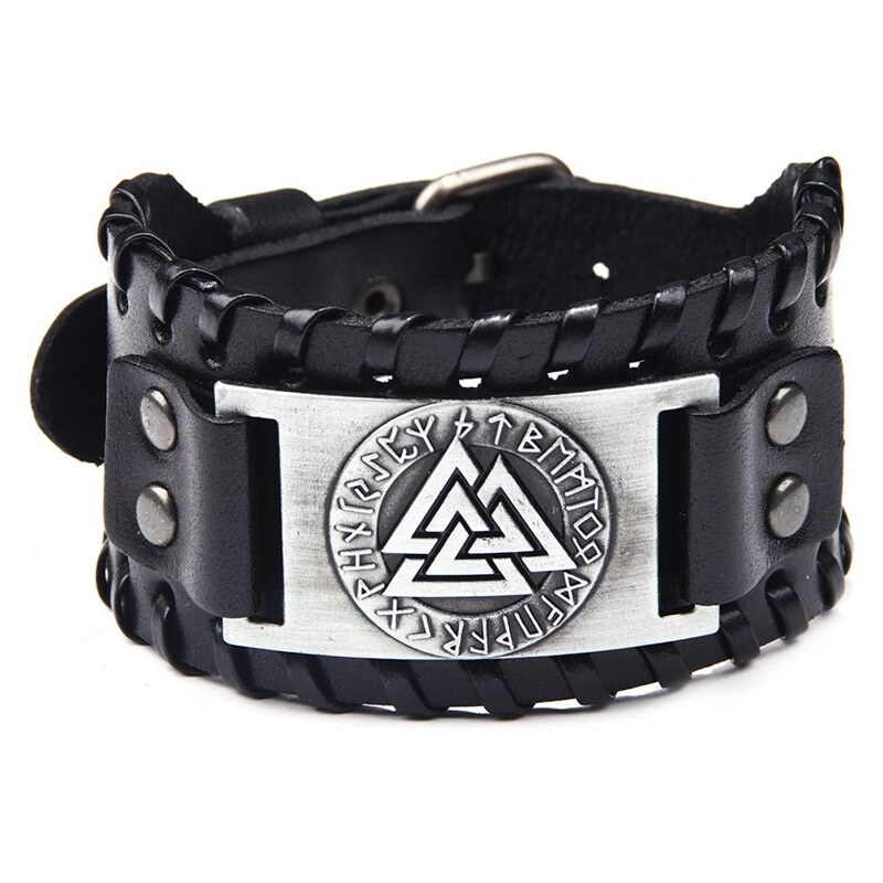 Lodestar Vintage náramok Runy a Valhalla Čierno strieborný 66839680