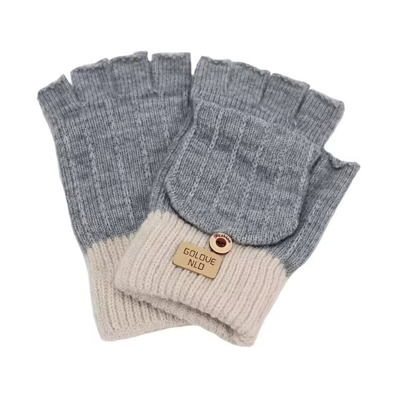 Lifestyle Dievčenské rukavice bez prstov s chlopňou Glove NLD Šedé 66839725