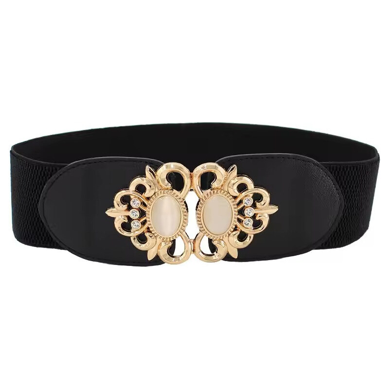 Lifestyle Dámsky strečový elastický opasok na šaty Rolan Čierny 66839739